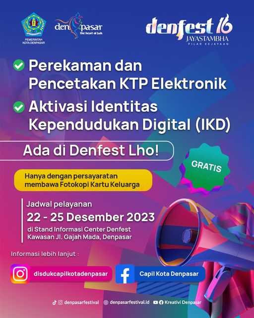 Pelayanan Disducapil Kota Denpasar pada Denpasar Festival ke-16
