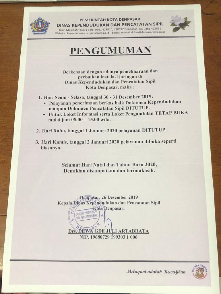 Pelayanan Akhir Tahun 2019