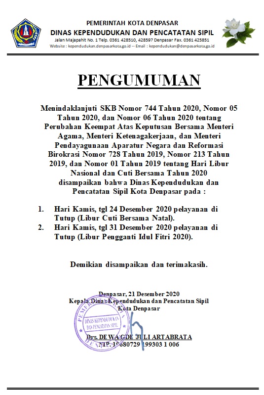 Pelayanan Akhir Tahun 2020