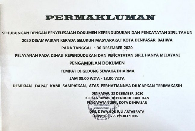 Pelayanan Akhir Tahun 2020
